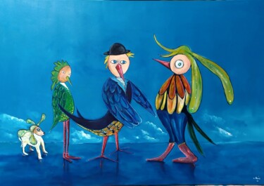 Peinture intitulée "la rencontre de  gu…" par Christian Panis, Œuvre d'art originale, Acrylique