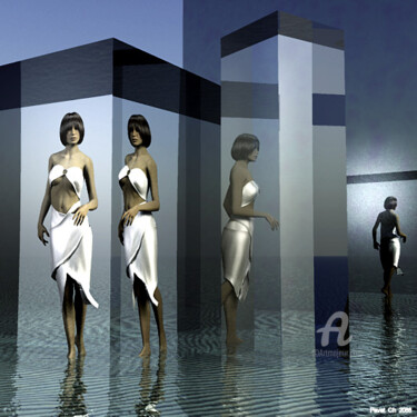 Digital Arts titled "Les bains de glaces" by Christian Pavet, Original Artwork, 3D Modeling