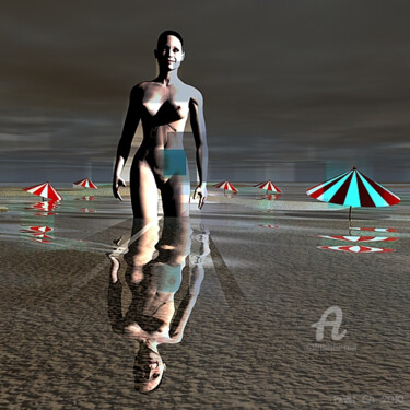 Arte digital titulada "Baigneuse nue" por Christian Pavet, Obra de arte original