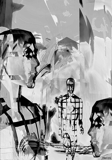 Digitale Kunst mit dem Titel "Les passants" von Christian Pavet, Original-Kunstwerk