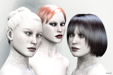 Arts numériques intitulée "3 soeurs" par Christian Pavet, Œuvre d'art originale