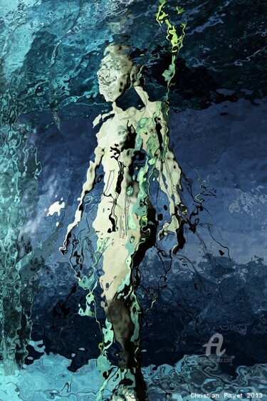 Arts numériques intitulée "Amphitrite" par Christian Pavet, Œuvre d'art originale, Peinture numérique