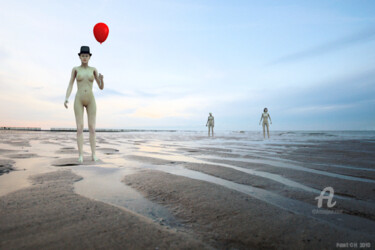 Photographie intitulée "Le ballon rouge" par Christian Pavet, Œuvre d'art originale