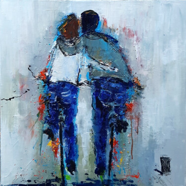 Painting titled "Tendresse  réf.1066" by Christian Raffin, Original Artwork, Oil Mounted on Wood Stretcher frame