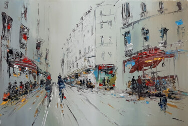 Painting titled "Balade à Paris" by Christian Raffin, Original Artwork, Oil