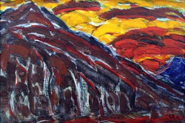 Painting titled "Vision d'un paysage" by Christian Rohlfs, Original Artwork, Oil