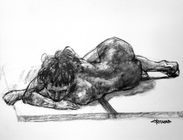 Drawing titled "fusain 2018 30" by Christian Rolland, Original Artwork, Charcoal