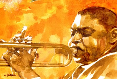 Painting titled "2003 jazz 01" by Christian Rolland, Original Artwork, Gouache