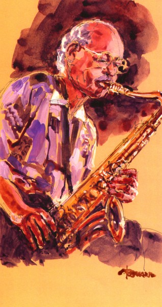 Peinture intitulée "2004 jazz 23" par Christian Rolland, Œuvre d'art originale, Gouache