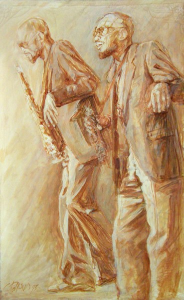Painting titled "jazz painting 7" by Christian Rolland, Original Artwork, Oil