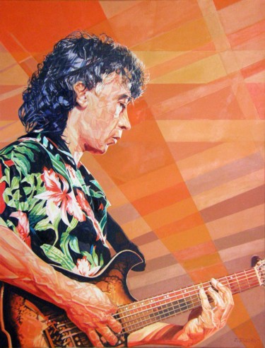 Pintura titulada "musician painting 4" por Christian Rolland, Obra de arte original, Oleo