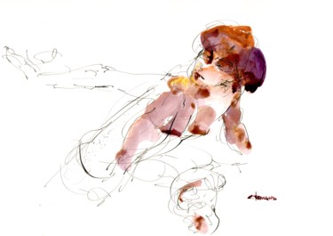Disegno intitolato "A4 2009 fev 8" da Christian Rolland, Opera d'arte originale, Inchiostro