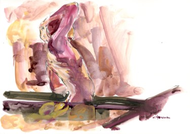 Peinture intitulée "A4 2009 avril 9" par Christian Rolland, Œuvre d'art originale, Gouache