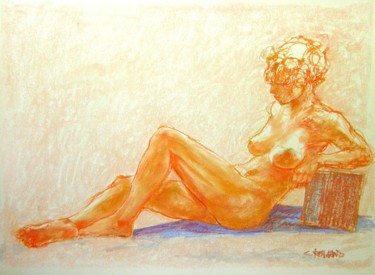 Рисунок под названием "pastel 2002 2" - Christian Rolland, Подлинное произведение искусства, Пастель