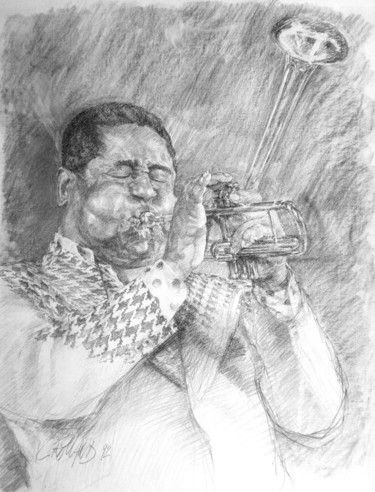 Dibujo titulada "fusain jazz 1992 1" por Christian Rolland, Obra de arte original, Carbón