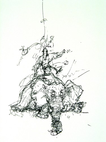 Drawing titled "marula 1" by Christian Rolland, Original Artwork, Ink