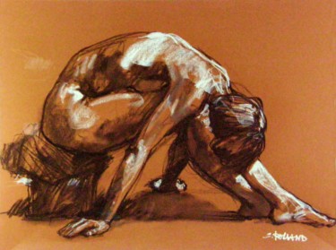 Рисунок под названием "fusain et craie 200…" - Christian Rolland, Подлинное произведение искусства, Мел
