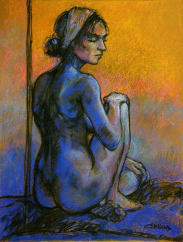 Рисунок под названием "fusain & craie 2004…" - Christian Rolland, Подлинное произведение искусства, Древесный уголь