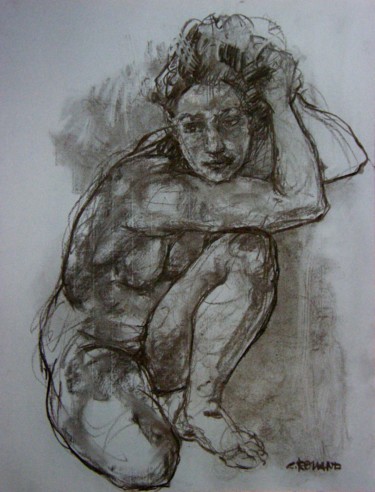 Desenho intitulada "fusain 50/65 2005 1…" por Christian Rolland, Obras de arte originais, Carvão