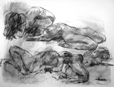 Drawing titled "fusain 50/65 2006 2…" by Christian Rolland, Original Artwork, Charcoal