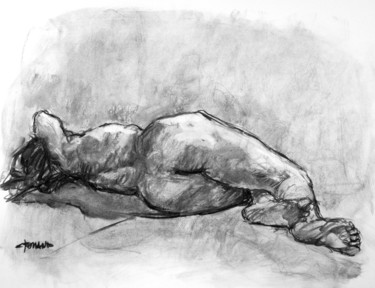 Dibujo titulada "fusain 50/65 2007 57" por Christian Rolland, Obra de arte original, Carbón