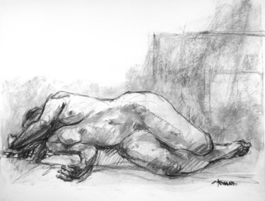 Drawing titled "dessin 50/65 2007 1…" by Christian Rolland, Original Artwork, Charcoal