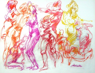 dessin craie 2008 1 (10) Dessin intitulée "dessin craie 2008 1…" par Christian Rolland, Œuvre d'art originale, Craie