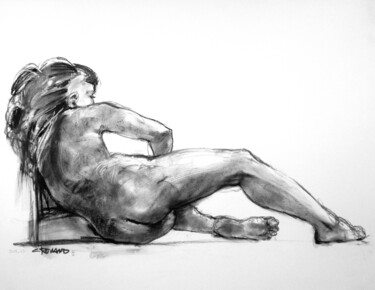 Drawing titled "fusain & craie 50/6…" by Christian Rolland, Original Artwork, Charcoal