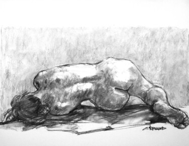 fusain 50/65 2008 60 Dessin intitulée "fusain 50/65 2008 60" par Christian Rolland, Œuvre d'art originale, Fusain