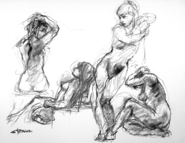 fusain 50/65 2008 87 Drawing titled "fusain 50/65 2008 87" by Christian Rolland, Original Art, Charcoal