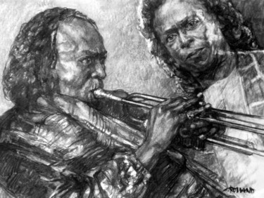 Drawing titled "portrait jazz 3" by Christian Rolland, Original Artwork, Other