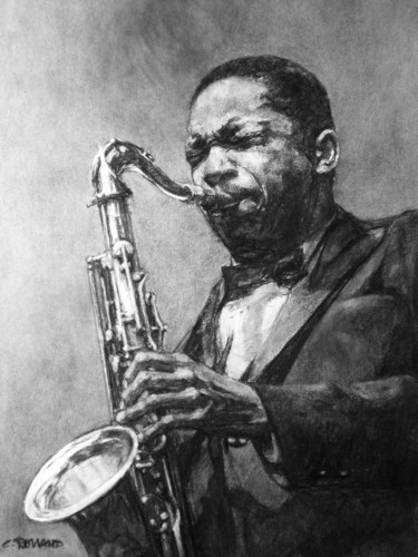 Drawing titled "portrait jazz 6" by Christian Rolland, Original Artwork, Other