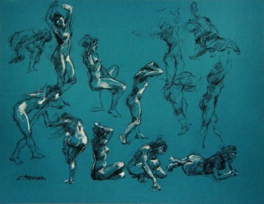 Рисунок под названием "croquis juin 2011 17" - Christian Rolland, Подлинное произведение искусства, Другой