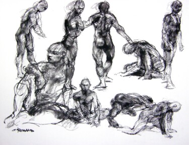 Zeichnungen mit dem Titel "fusain 50/65 2011 90" von Christian Rolland, Original-Kunstwerk, Andere