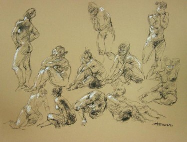 Drawing titled "croquis janv 2012 1" by Christian Rolland, Original Artwork, Other