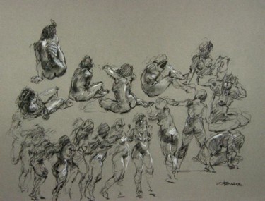 Drawing titled "croquis mai 2012 2" by Christian Rolland, Original Artwork, Other