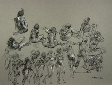 Dessin intitulée "croquis mai 2012 2" par Christian Rolland, Œuvre d'art originale, Autre