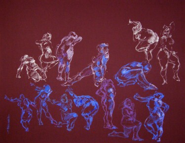 Dessin intitulée "craie 50/65 2012 52…" par Christian Rolland, Œuvre d'art originale, Autre