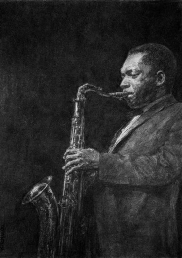 Drawing titled "portrait jazz 13" by Christian Rolland, Original Artwork, Other