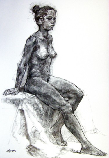 Drawing titled "académie nov 2013 3" by Christian Rolland, Original Artwork, Other
