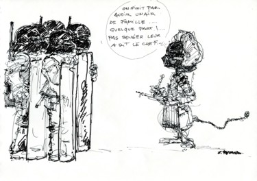 Disegno intitolato "je suis charlie" da Christian Rolland, Opera d'arte originale, Pennarello
