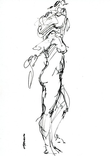 Drawing titled "10,5x14,8 avril 201…" by Christian Rolland, Original Artwork, Ink