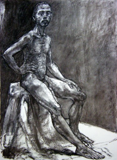 Drawing titled "fusain académie 201…" by Christian Rolland, Original Artwork, Charcoal