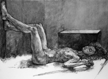Drawing titled "académie 2017 1" by Christian Rolland, Original Artwork, Charcoal