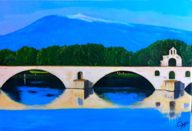 Peinture intitulée "Le Pont Saint Bénéz…" par Christian Sabatier, Œuvre d'art originale, Huile