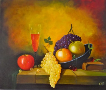 Peinture intitulée "Nourriture et esprit" par Christian Sabatier, Œuvre d'art originale, Huile