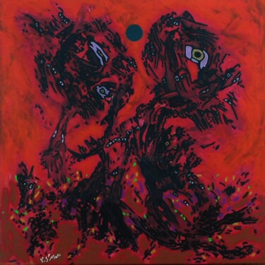 Painting titled "Un été Vénusien" by Christian Saint Marc, Original Artwork, Acrylic