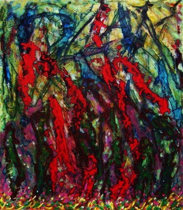 Painting titled "Passion ardente" by Christian Saint Marc, Original Artwork, Acrylic