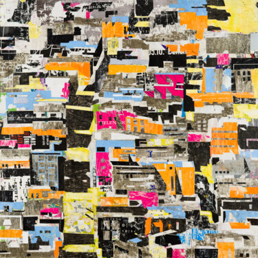 Collages titled "city 07" by Christian Schanze, Original Artwork, Collages Mounted on Wood Panel