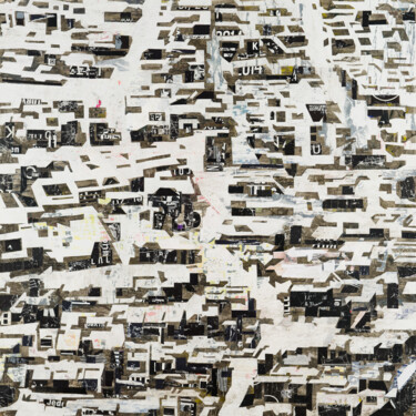 Collages titled "city 08" by Christian Schanze, Original Artwork, Collages Mounted on Wood Panel